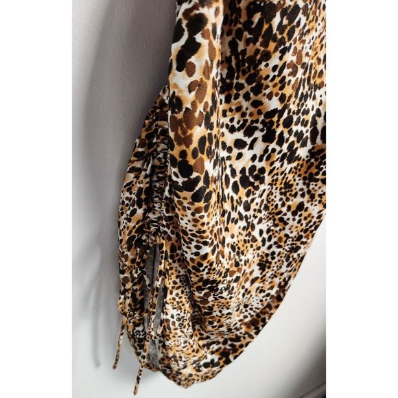 Aritzia Wilfred Women's Sz. XXS Mini Leopard Print Adjustable Fitted Dress - Picture 4 of 7